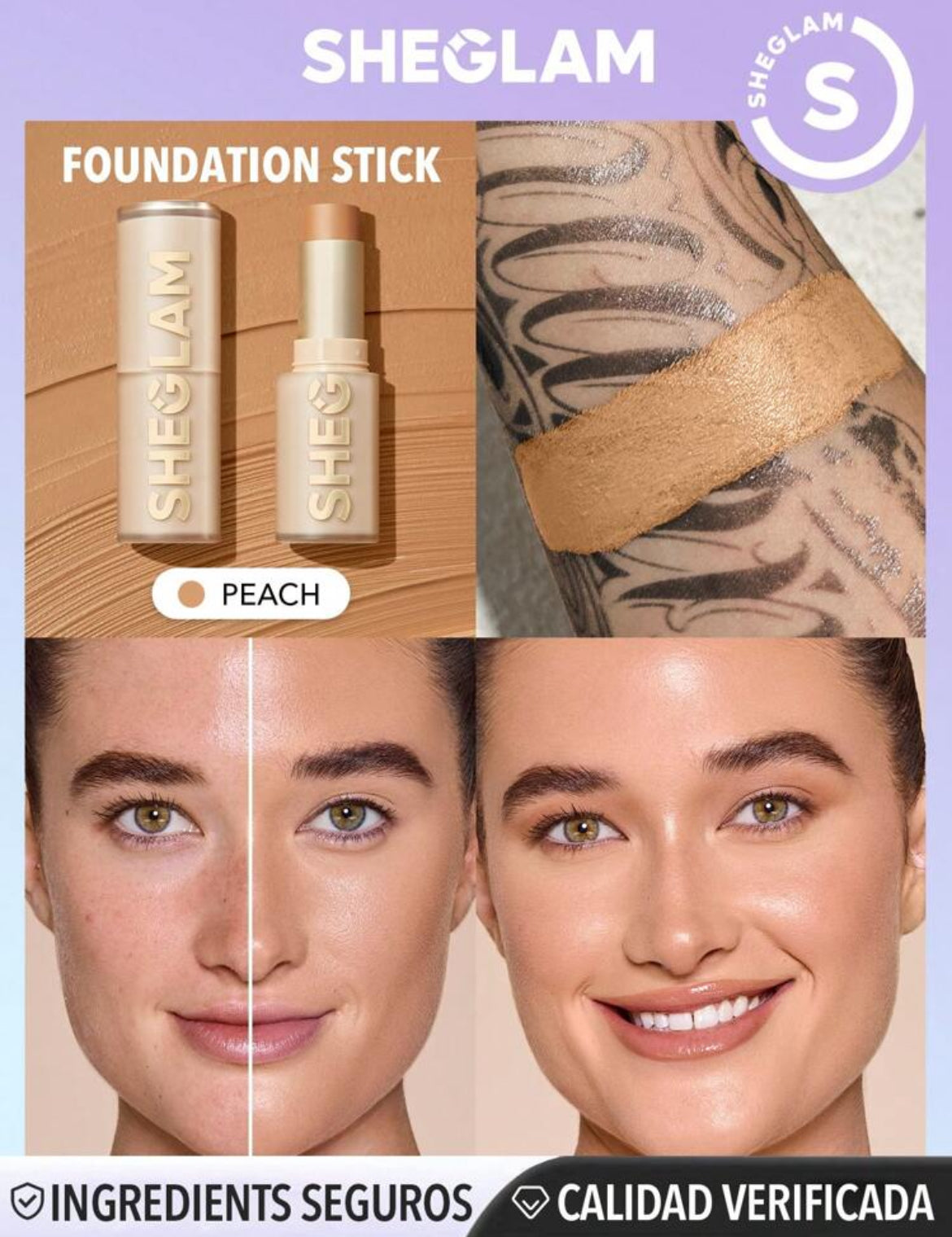 Base de maquillaje en barra Skin Magnet de alta cobertura- Shell✔️