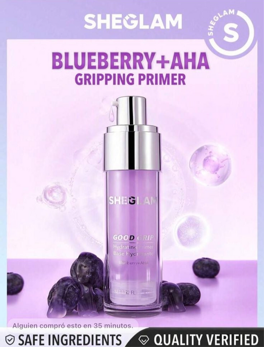 SHEGLAM PRIMER BLUEBERRY+AHA 💜🍇💖