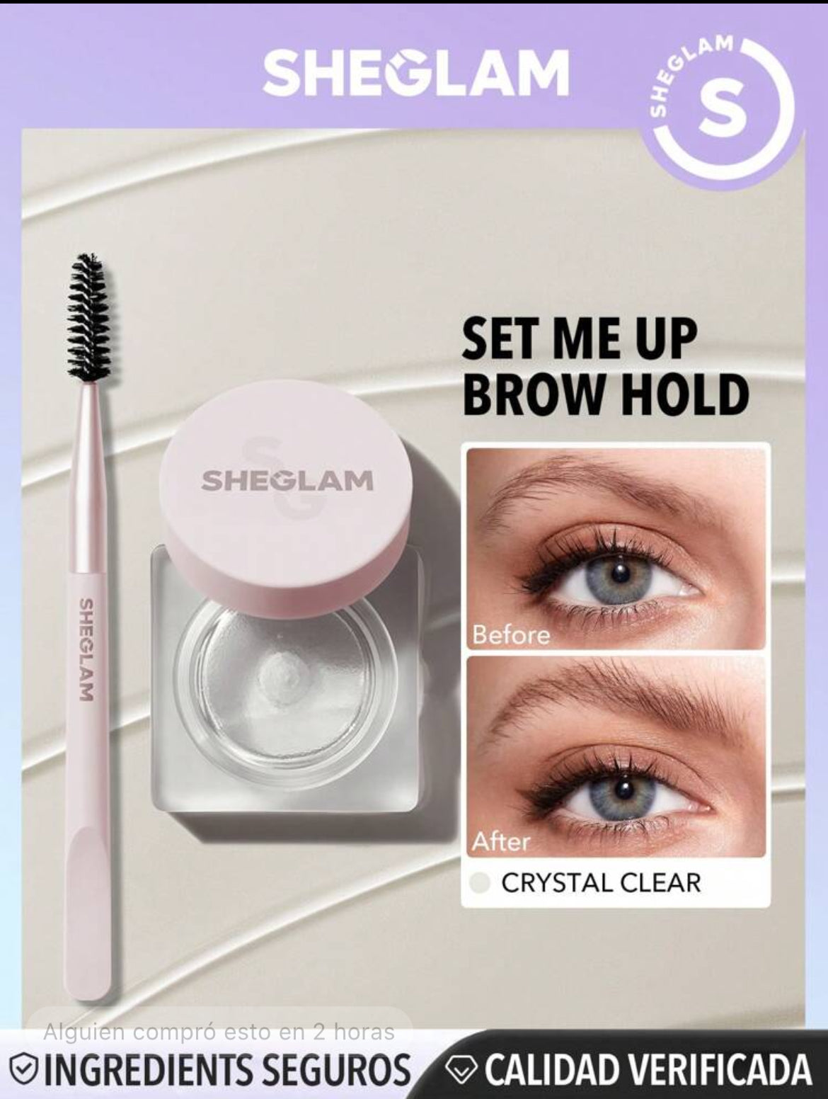 SHEGLAM Fijación de Cejas Set Me Up-Crystal Clear